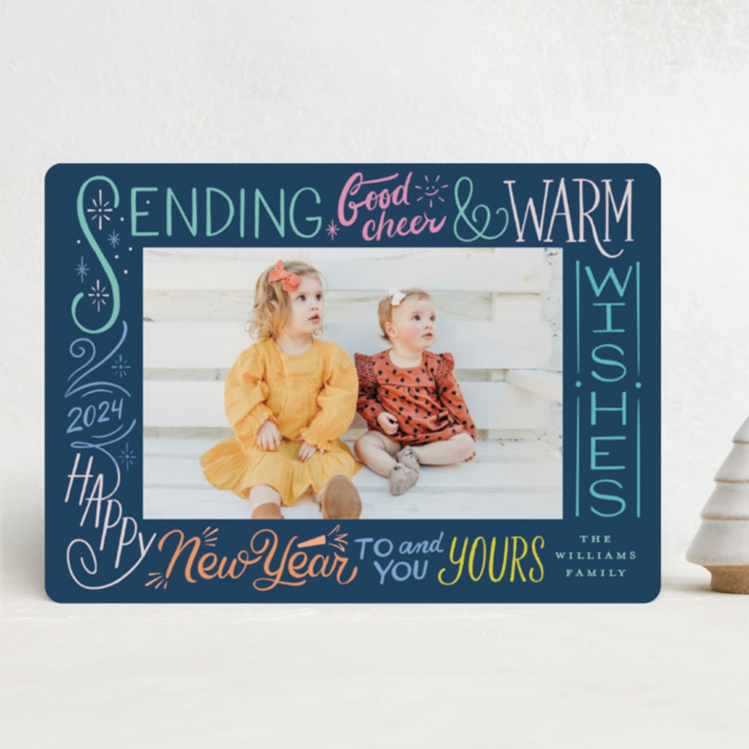 "Fresh New Year" - Holiday Cards in Navy by Morgan Ramberg - Front