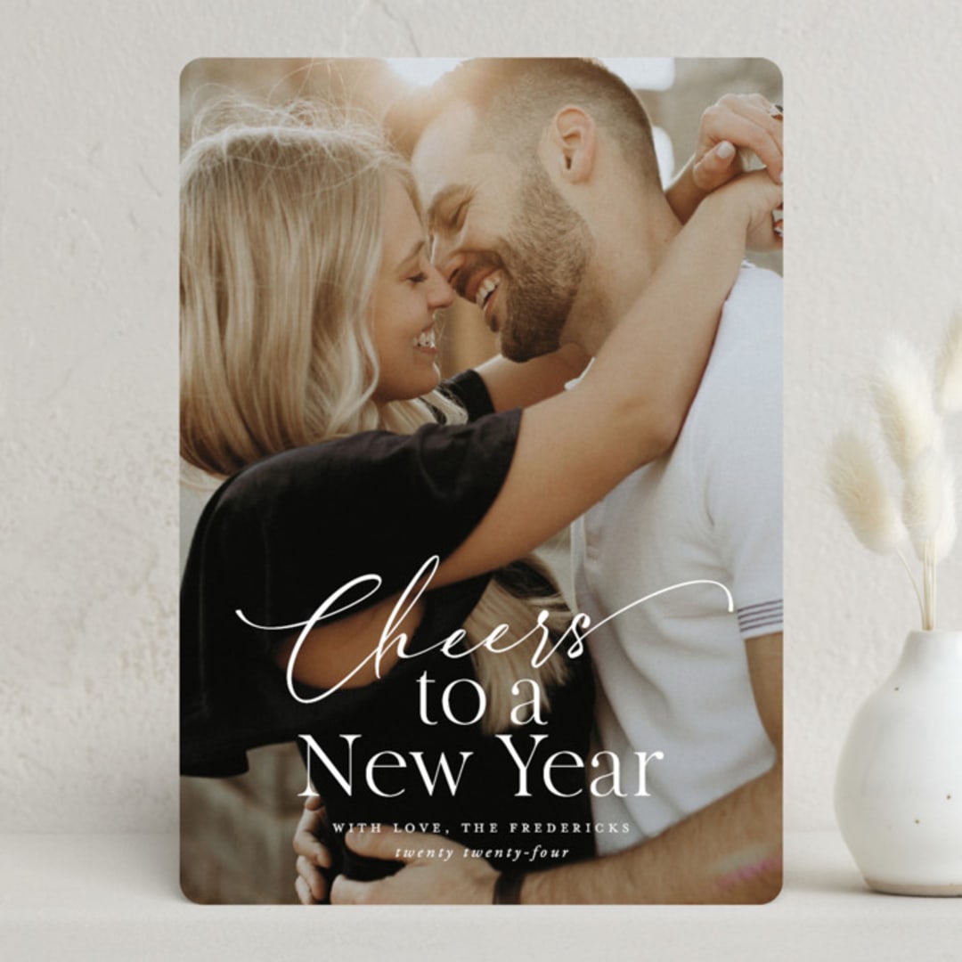 "scripted cheers" - Holiday Cards in Snow by Jackie Crawford - Front
