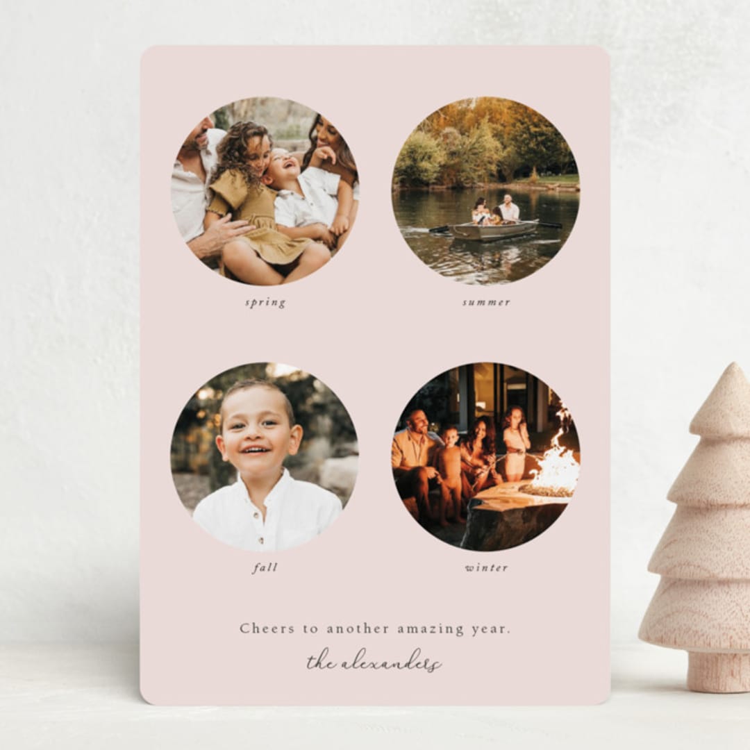 "Seasons in review" - Holiday Cards in Melon by Adelyn T. - Front