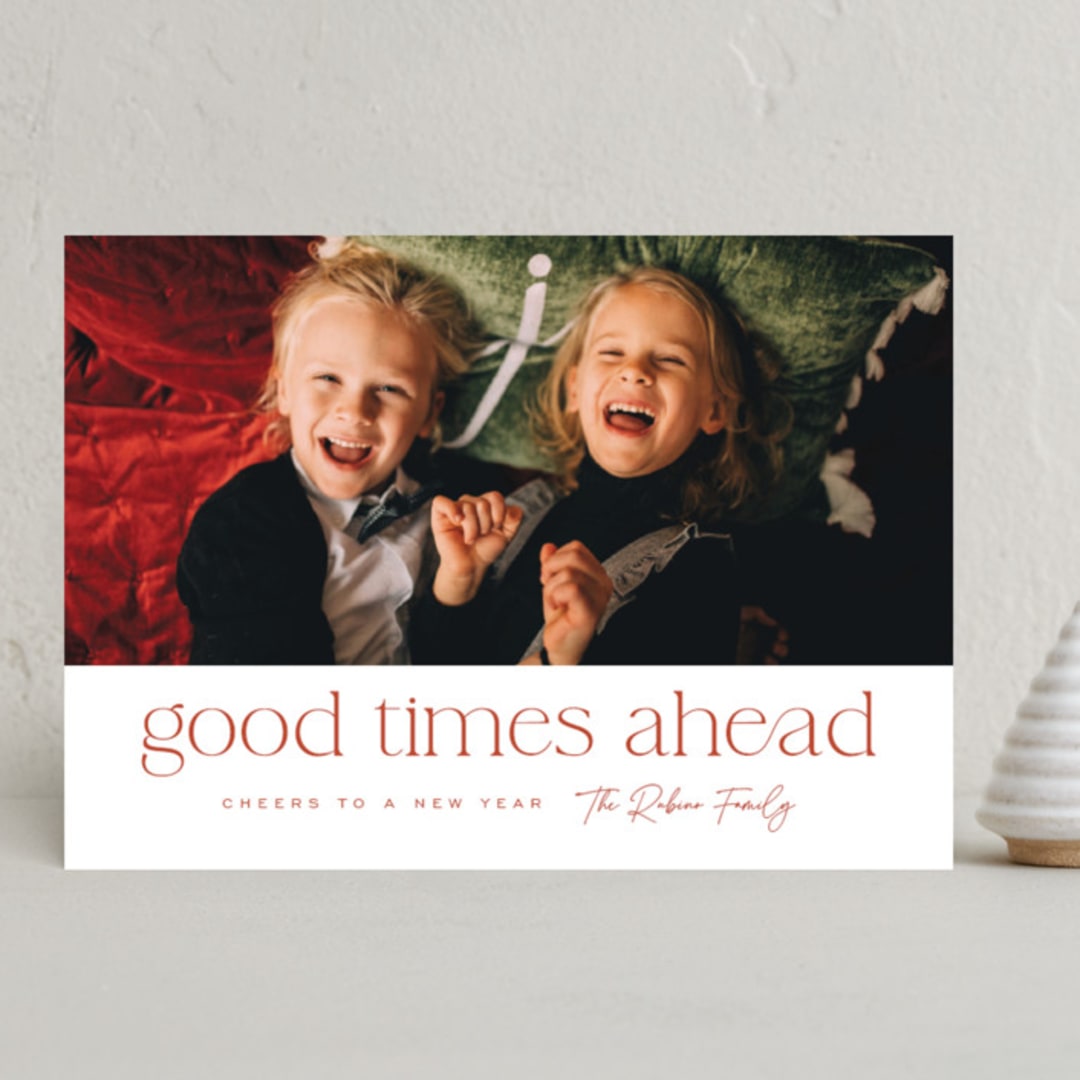 "good times ahead" - Holiday Cards in Peppermint by Nicole Barreto - Front
