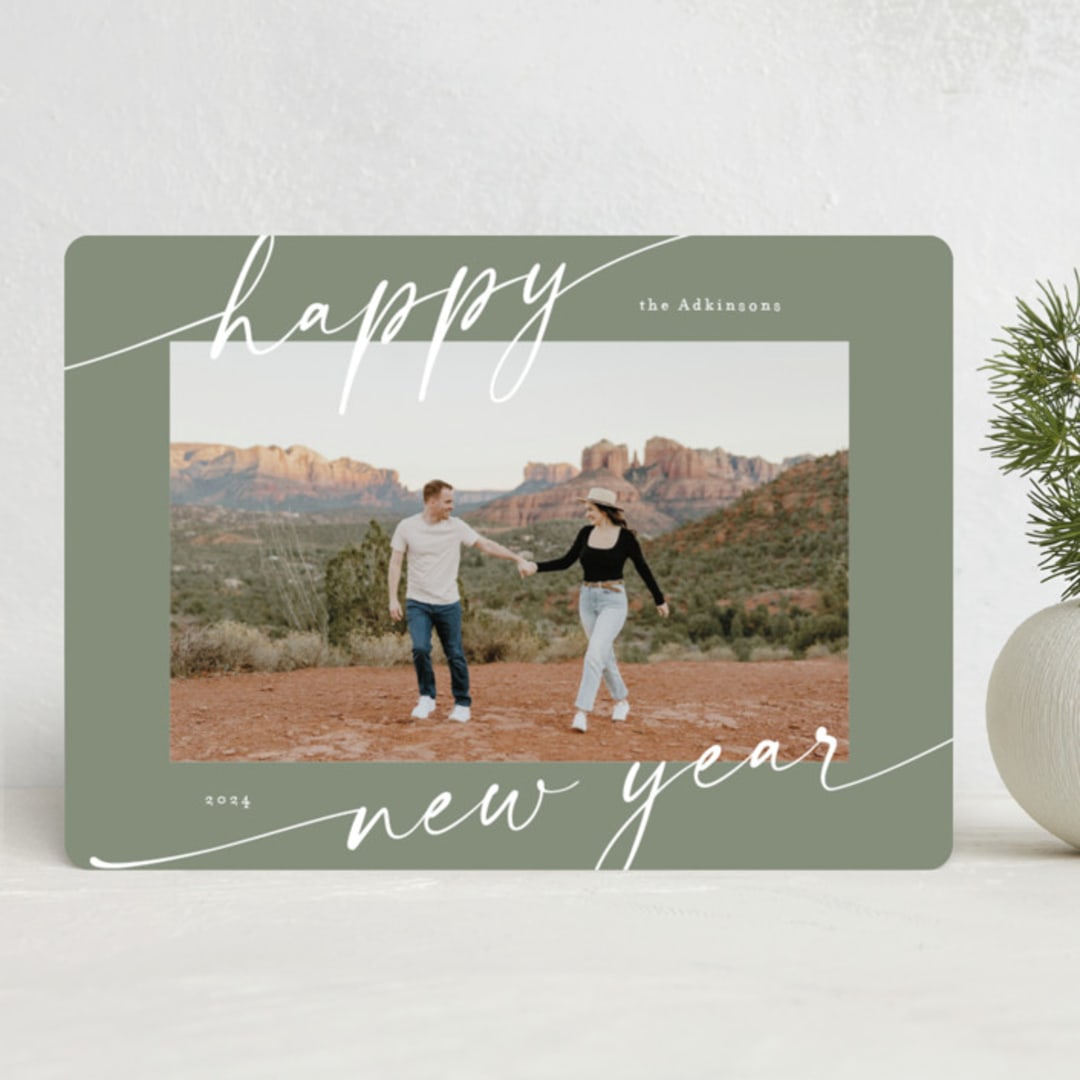 "New Outlook" - Holiday Cards in Moss by Cindy Reynolds - Front