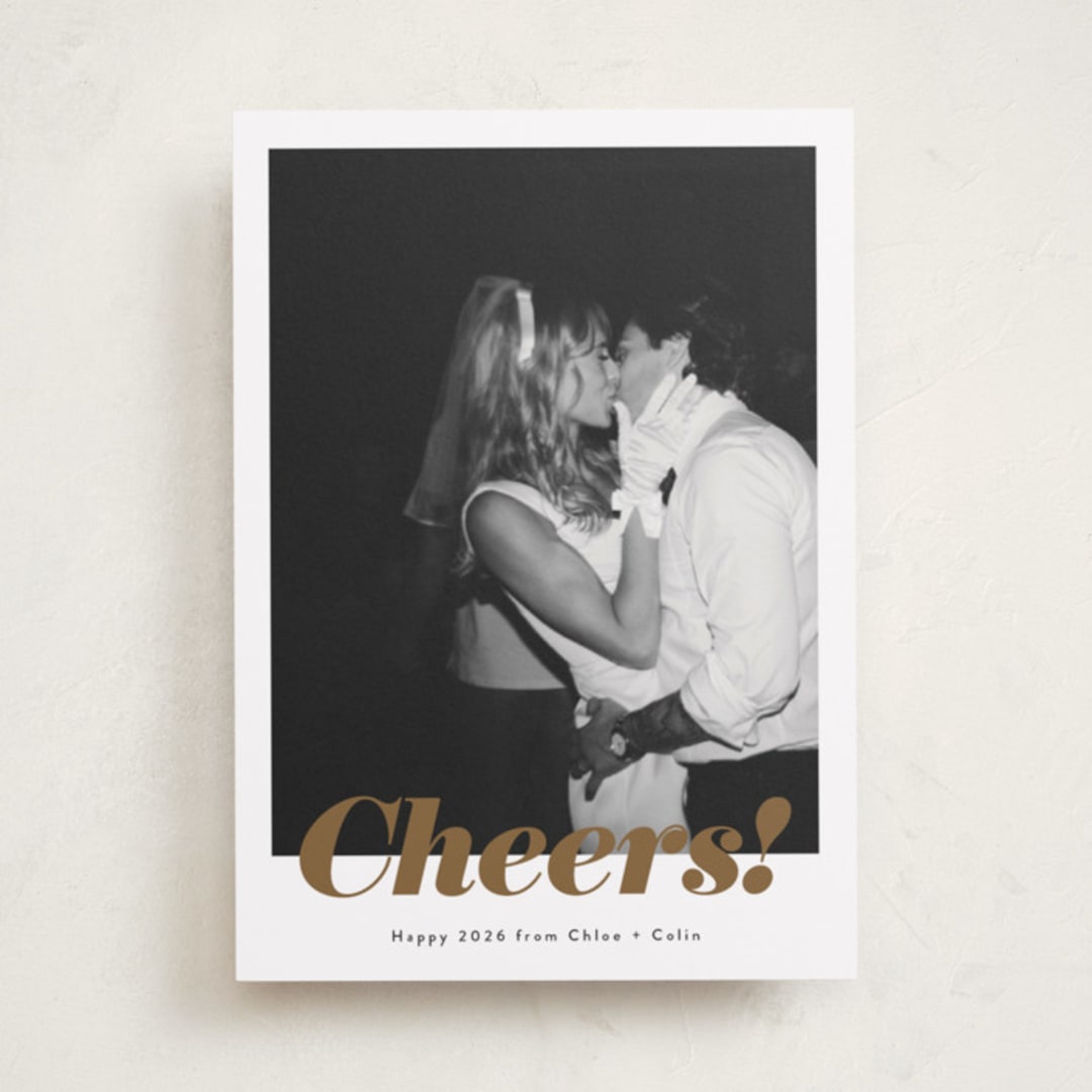 "Bold Cheers" - Holiday Cards in Ink by Emily Sabol Goss - Front