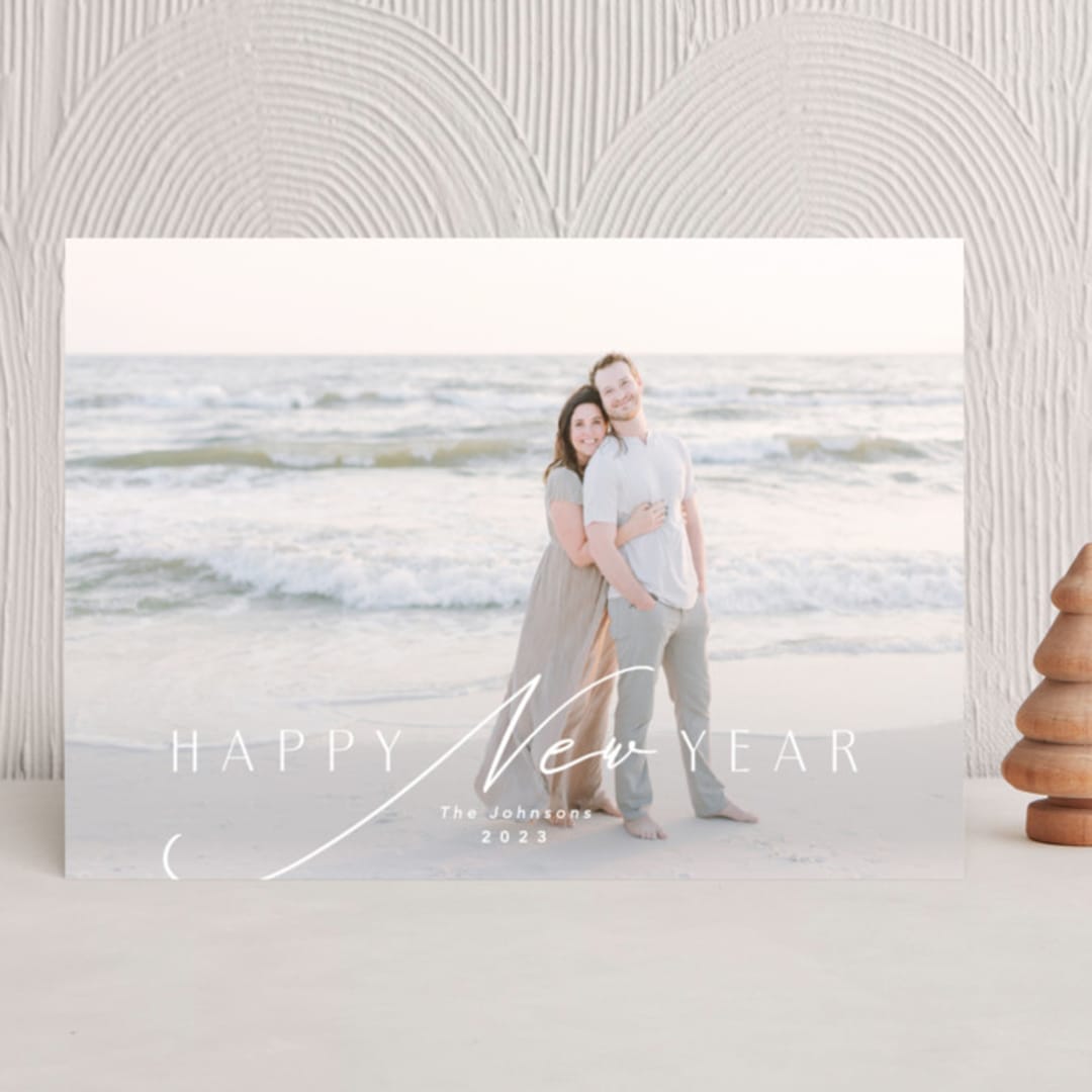 "Glide into the New Year" - Holiday Cards in Snow by Yaling Hou Suzuki - Front