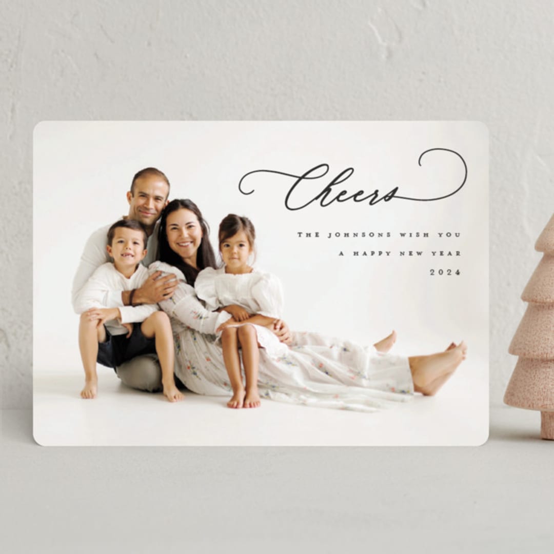 "Eloquent" - Holiday Cards in Coal by Kasia Labocki - Front