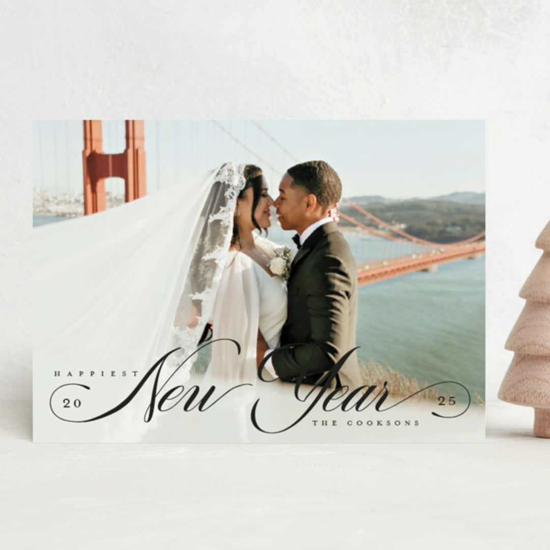 "Serenity" - Holiday Cards in Ebony by Charter Oaks Creative - Front
