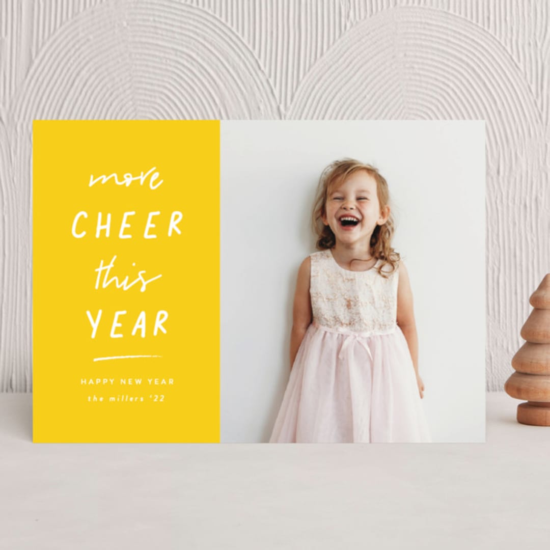 "More Cheer this Year" - Holiday Cards in Sunshine by Nicole Walsh - Front