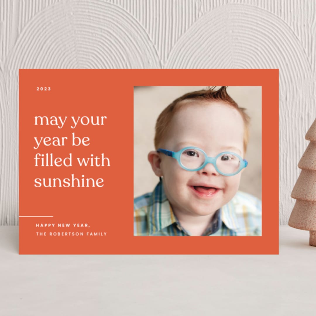 "Sunshine" - Holiday Cards in Citrus by Blustery August - Front