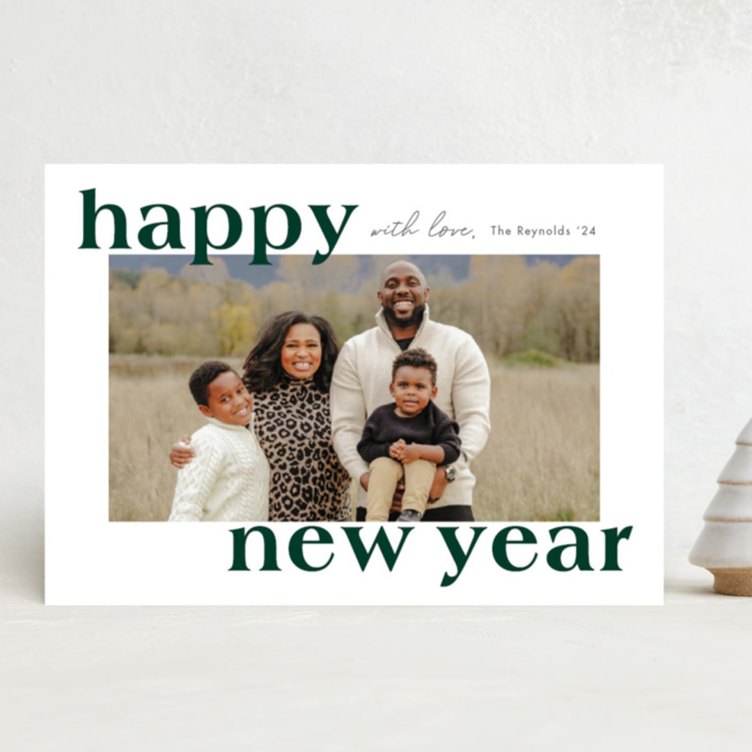 "Bold stagger" - Holiday Cards in Pine by Stacey Meacham - Front