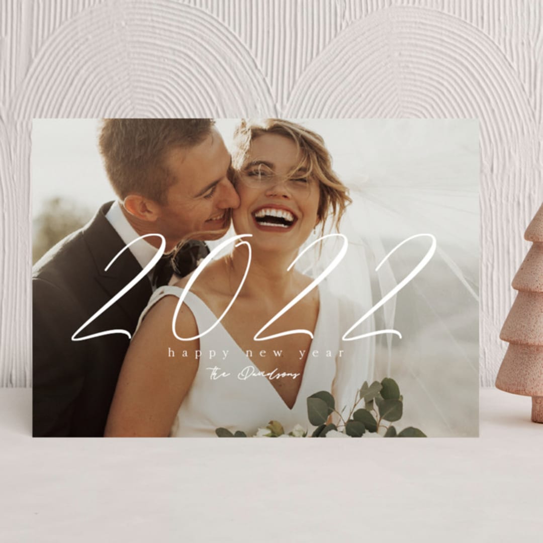 "Charming Script" - Holiday Cards in Bright by Keen Peachy - Front