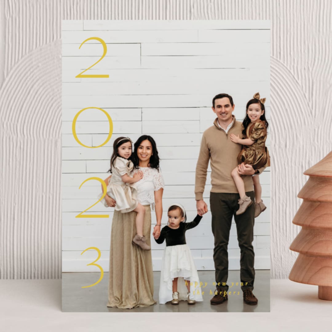 "Sparkling Year" - Holiday Cards in Honey by Angela Thompson - Front