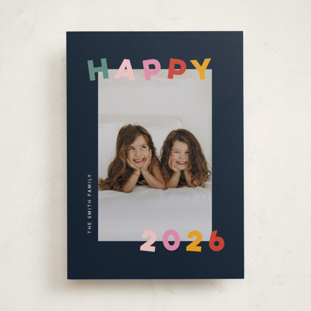 "Dancing Happy" - Holiday Cards in Starlight by Sarah Hawkins Designs - Front