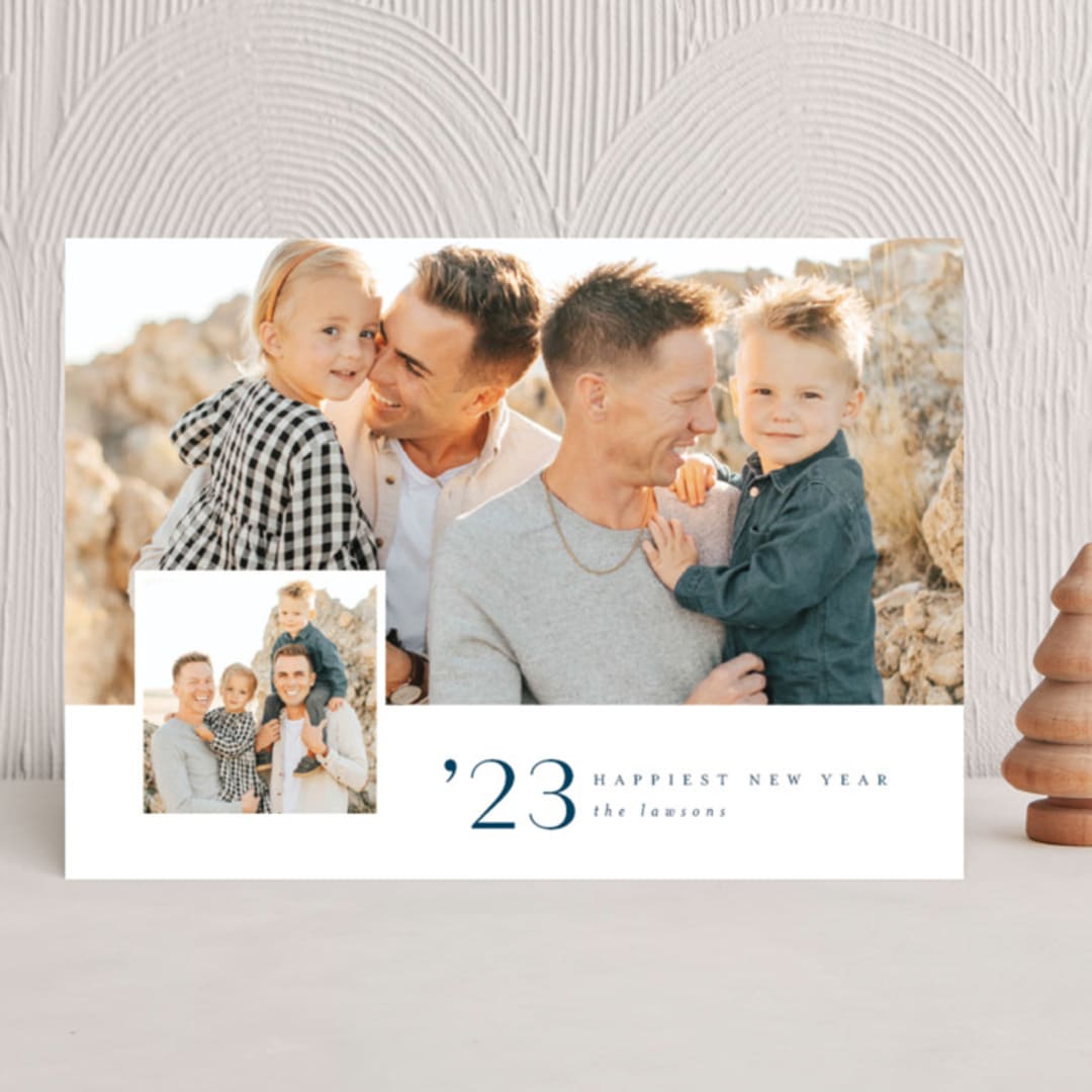 "INSET" - Holiday Cards in Blue Joy by Melanie Kosuge - Front