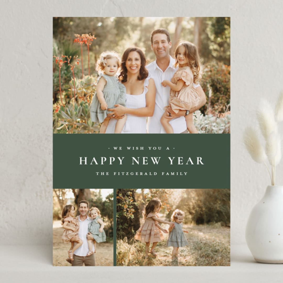 "Quartzite" - Holiday Cards in Eucalyptus by Wildfield Paper Co - Front