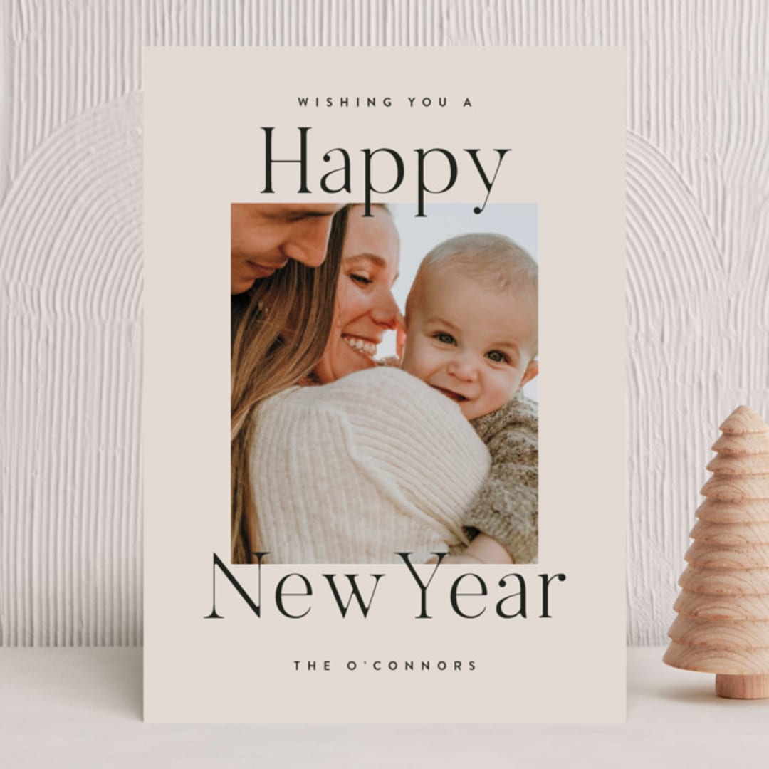 "Projection" - Holiday Cards in Dove by Amy Kross - Front