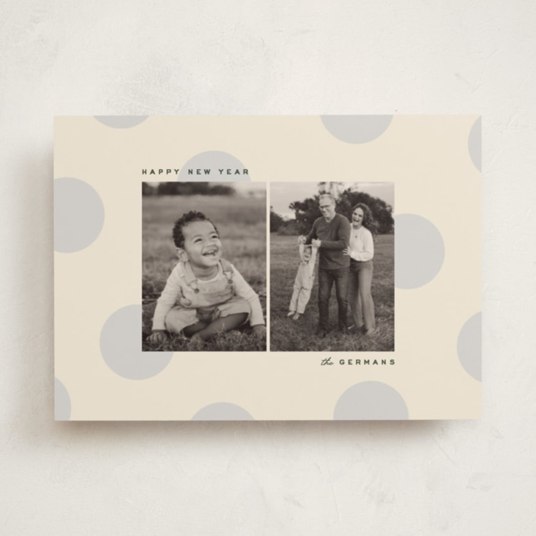 "big polka" - Holiday Cards in Mist by Ellen Schlegelmilch - Front