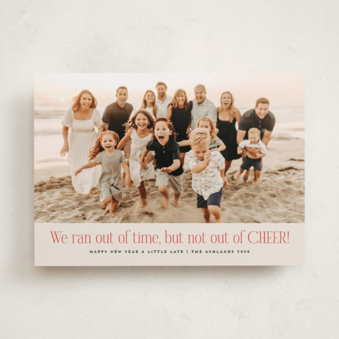 "Short on Time" - Holiday Cards in Eggnog by Erica Krystek - Front