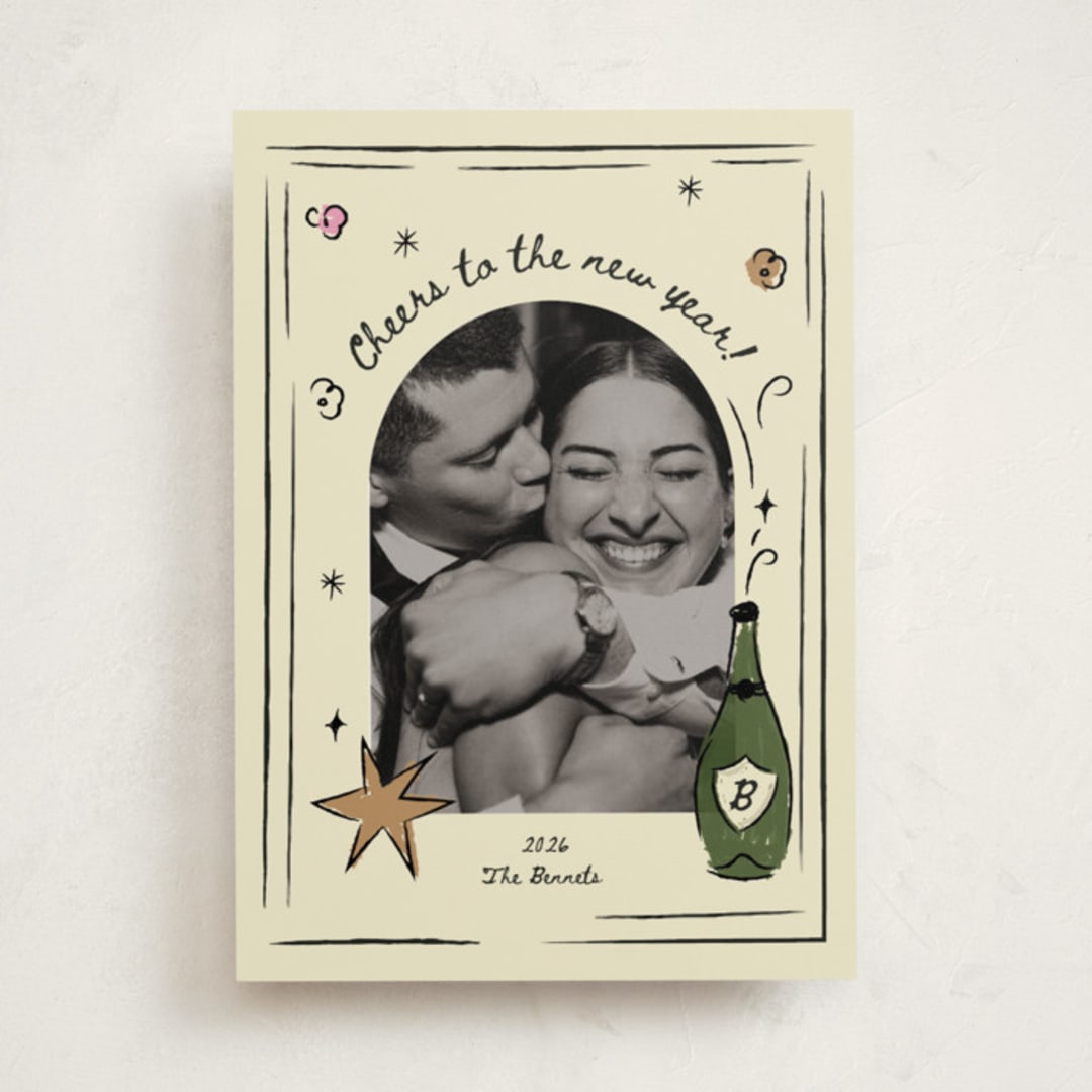 "Drunk in Love" - Holiday Cards in Champagne by Helena Vitto - Front