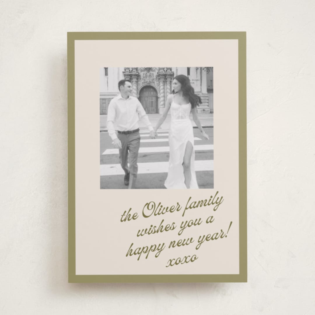 "Note" - Holiday Cards in Sage Ecru by AK Graphics - Front