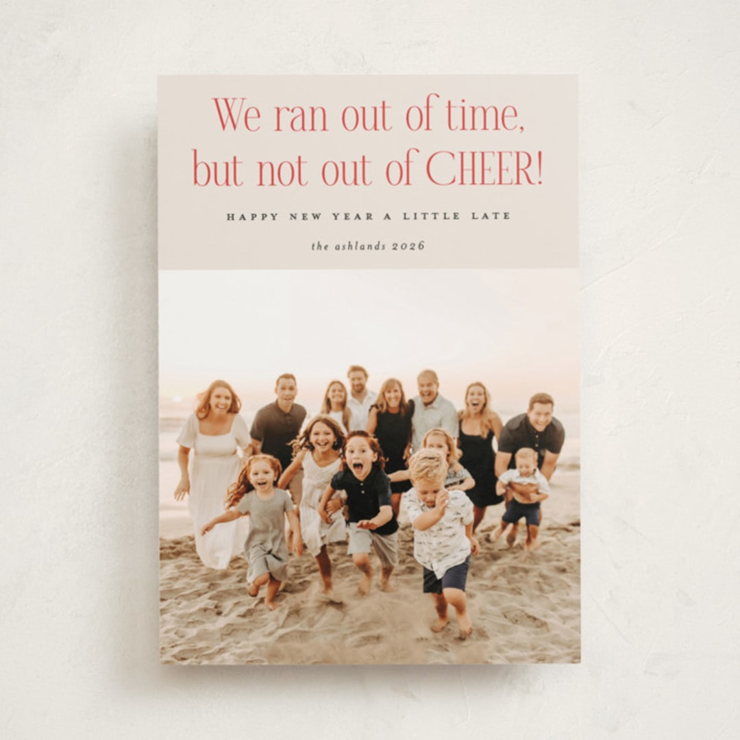 "Short on Time" - Holiday Cards in Eggnog by Erica Krystek - Front