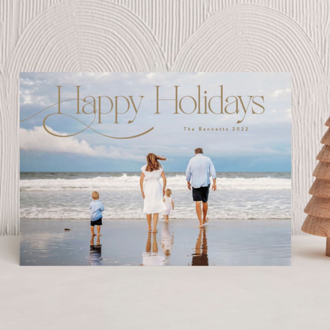 "Happy Accent" - Holiday Cards in Caramel by Carolyn MacLaren - Front