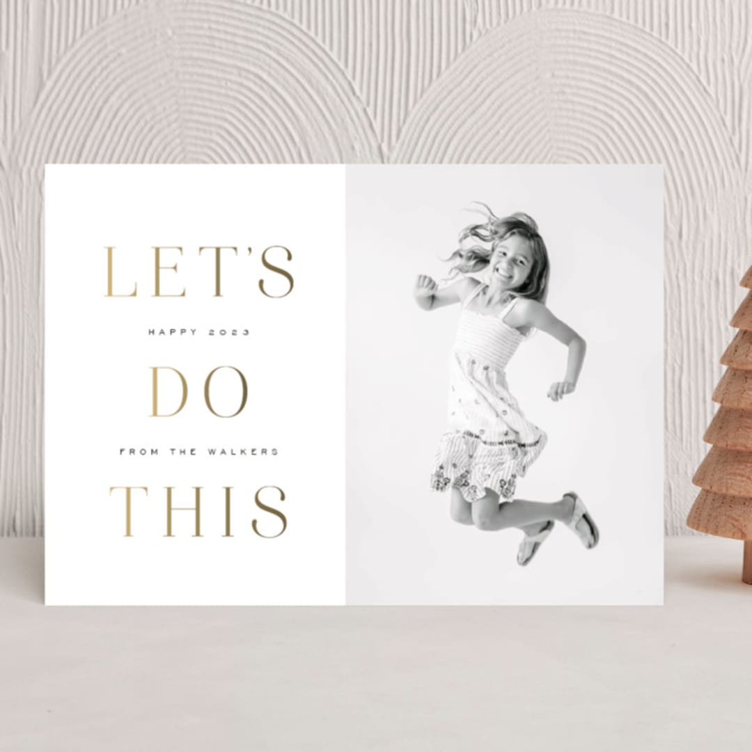 "Let's do this" - Holiday Cards in Golden by Sara Hicks Malone - Front