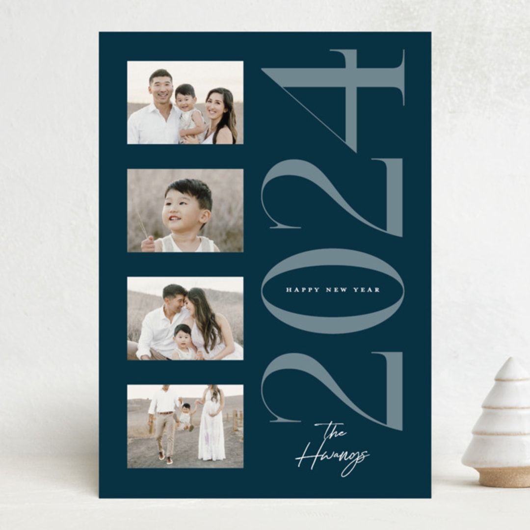 "Film" - Holiday Cards in Navy by Heather Schertzer - Front