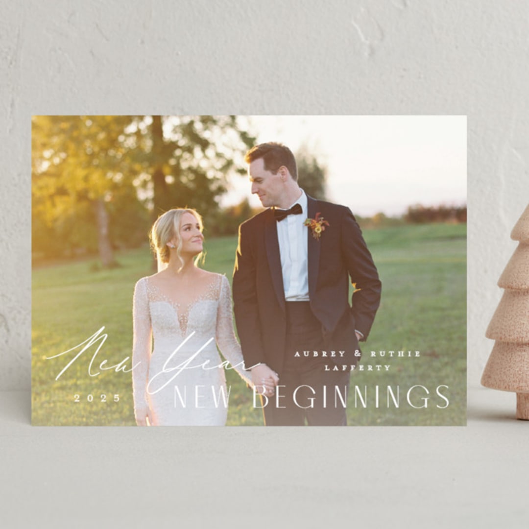 "New Again" - Holiday Cards in Snow by Amy Kross - Front