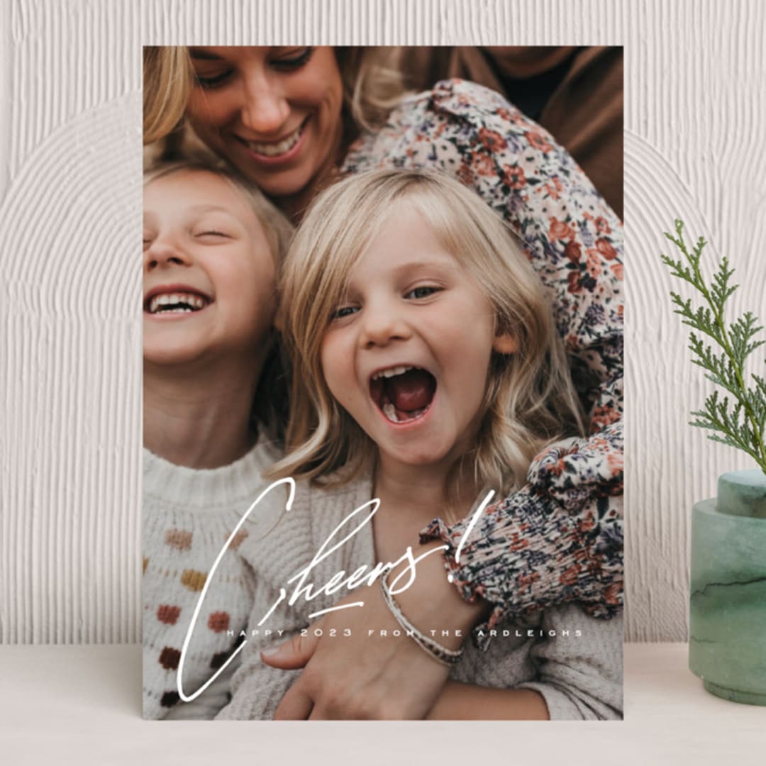 "Gleeful" - Holiday Cards in Snow by Kristie Kern - Front