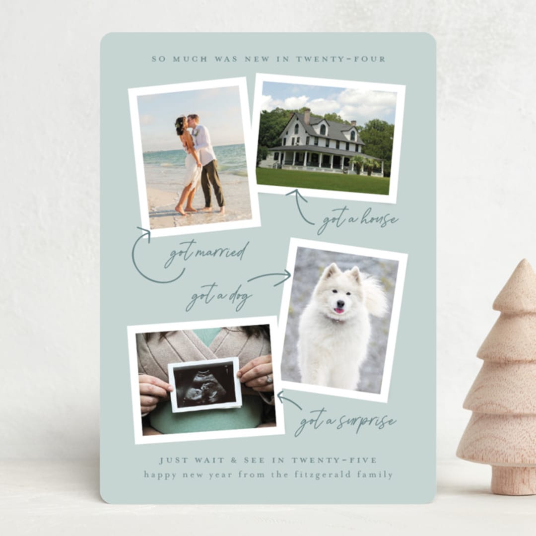 "Year to remember" - Holiday Cards in Wintermint by Heather Schertzer - Front