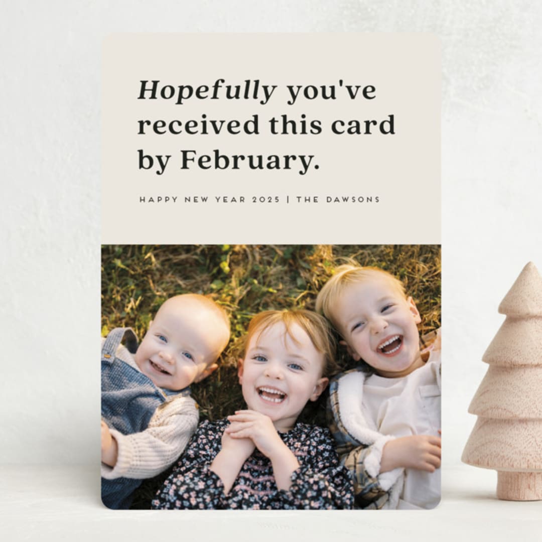 "FINGERS CROSSED" - Holiday Cards in Ecru by Erica Krystek - Front