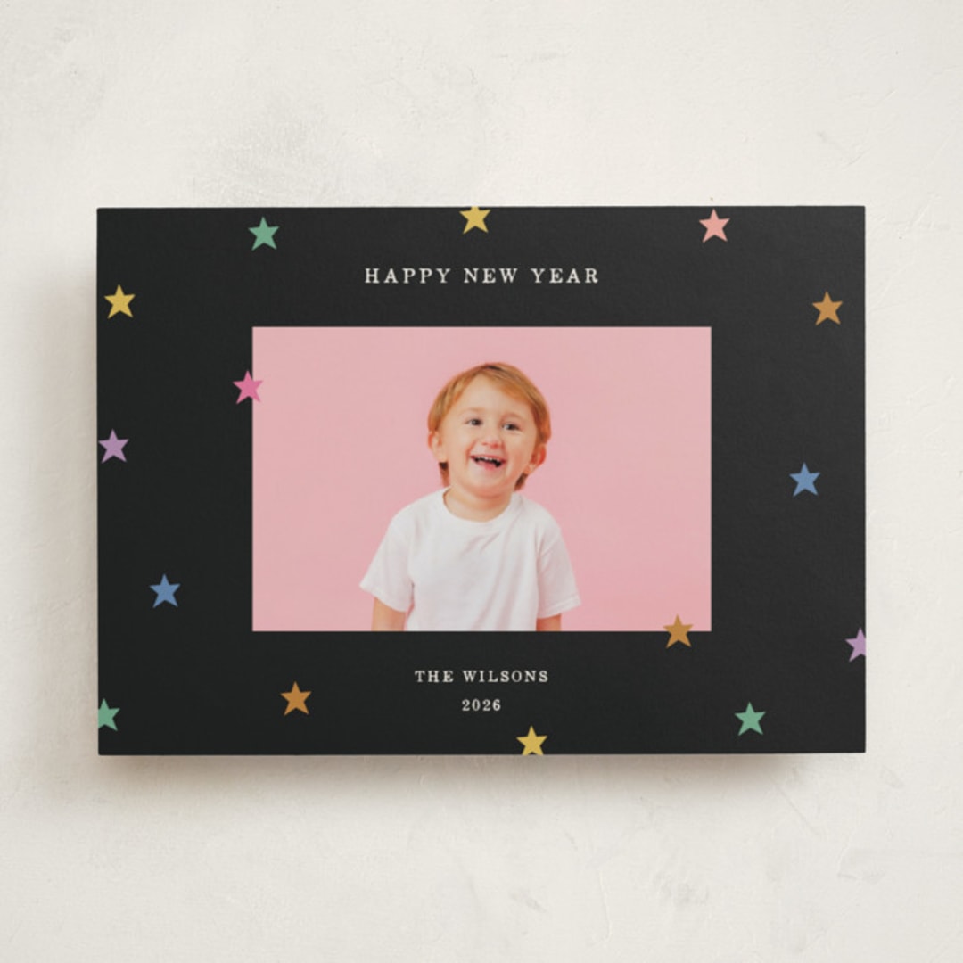 "Tiny Star Confetti" - Holiday Cards in Midnight by Kercia Jane - Front