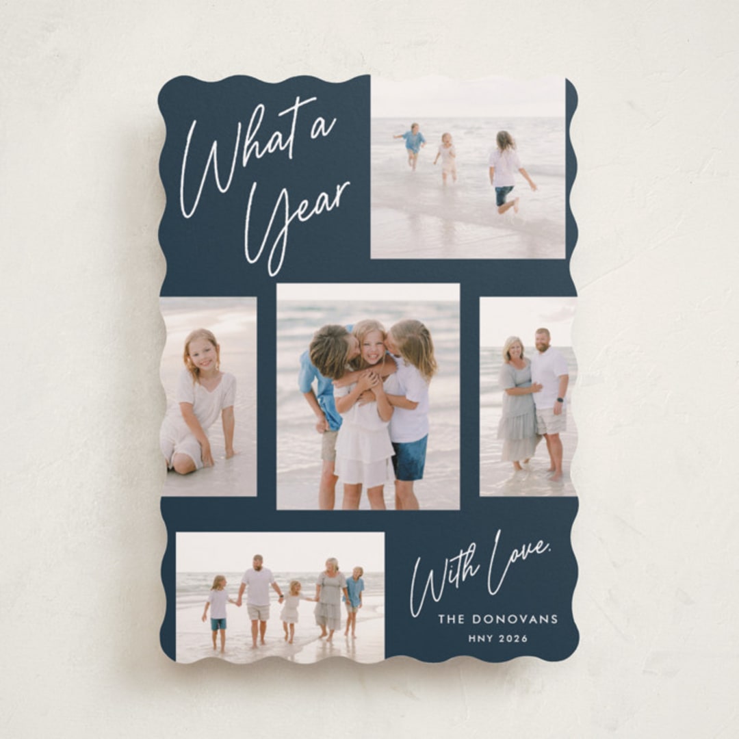 "Simply Scripted" - Holiday Cards in Lake by Stacey Meacham - Front