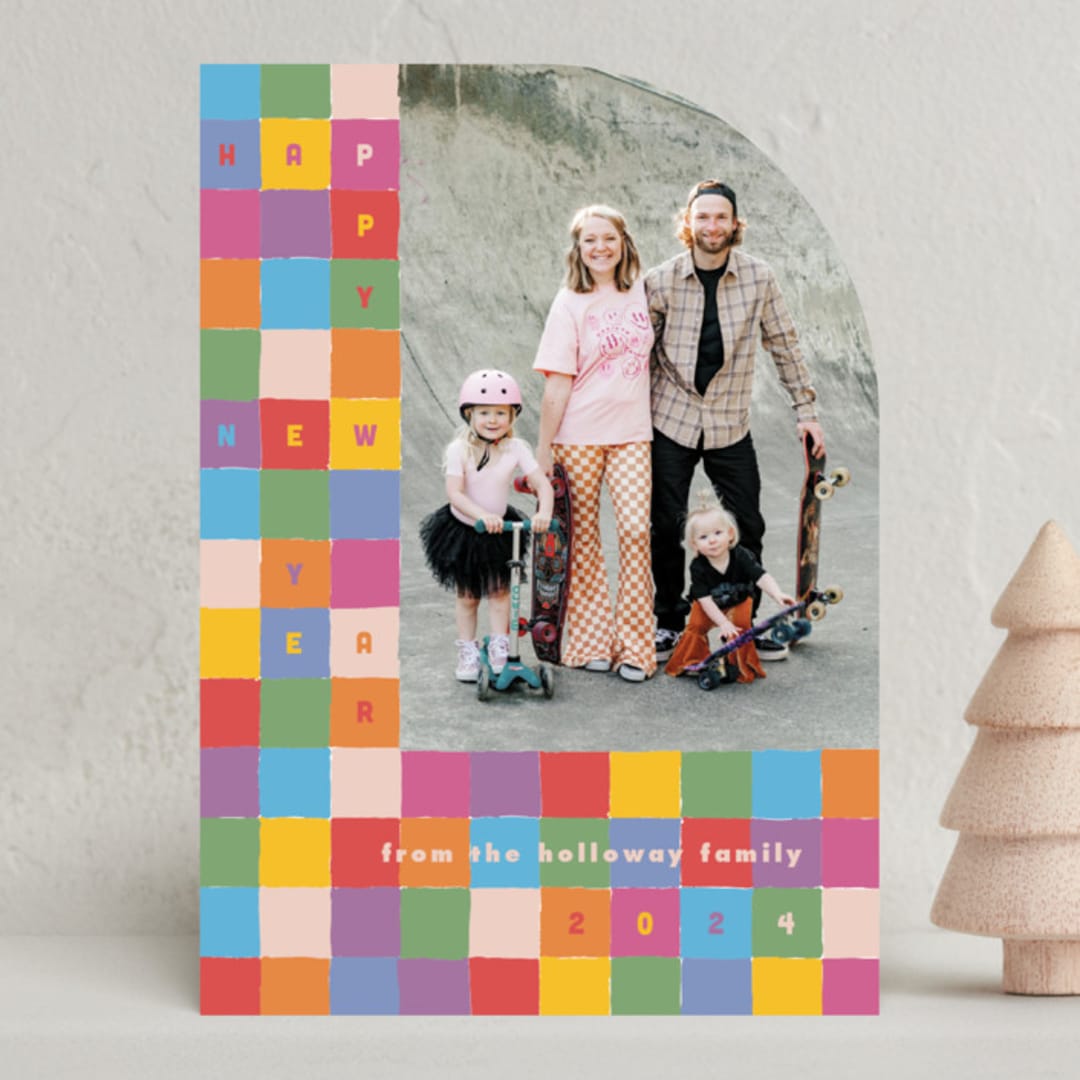 "Colorful Grid" - Holiday Cards in Rainbow by 2birdstone - Front