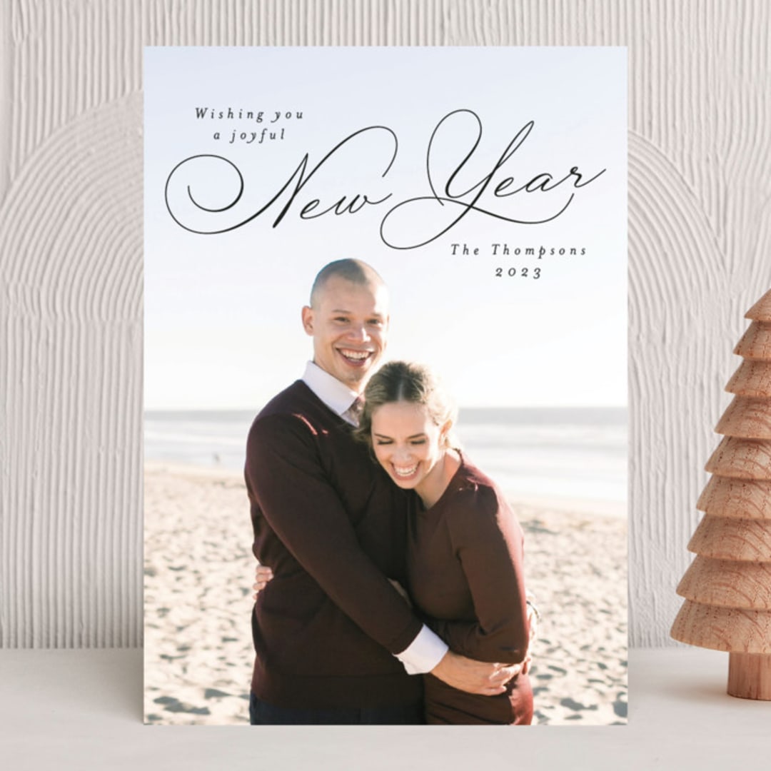 "New Year Beauty" - Holiday Cards in Midnight by Janean Hinger - Front