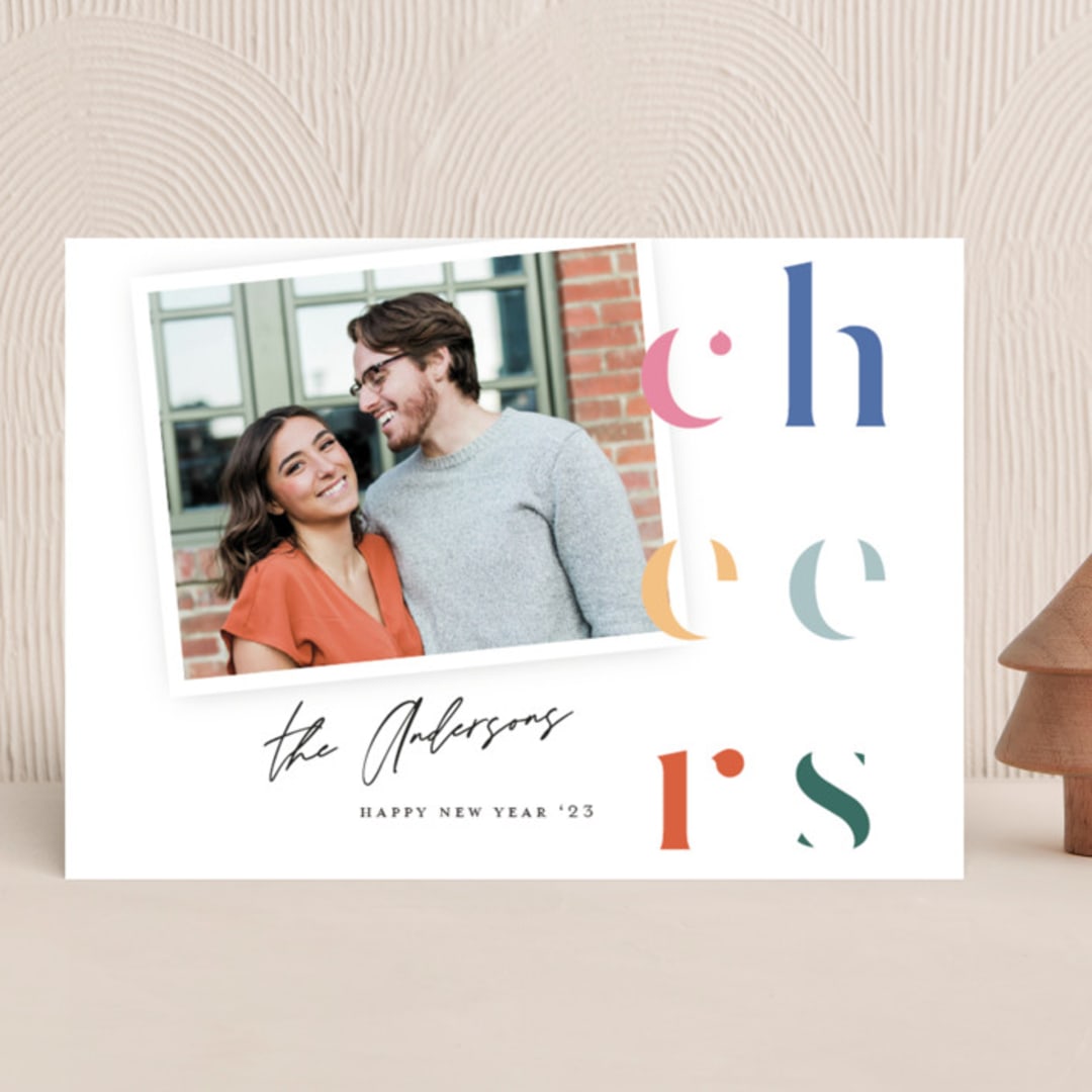 "side cheers" - Holiday Cards in Festive by Summer Winkelman - Front