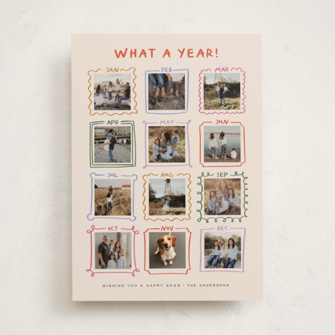 "Year Gallery" - Holiday Cards in Pudding by Claudia Orengo - Front