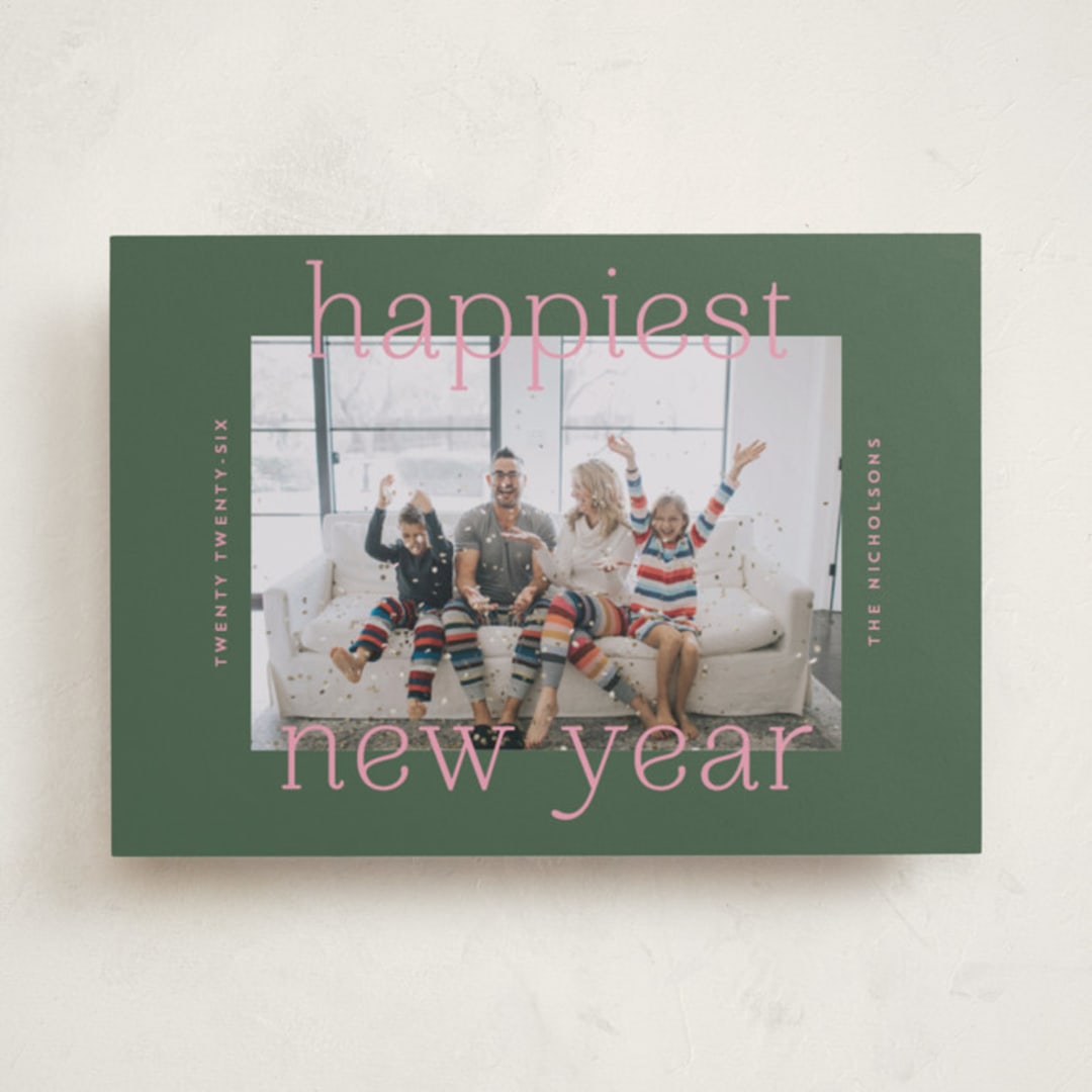 "H A P P I E S T" - Holiday Cards in Pine by lulu and isabelle - Front