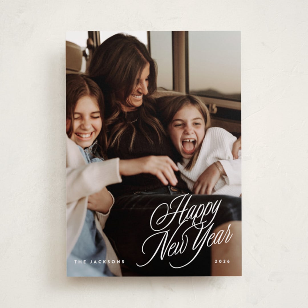 "calligraphed" - Holiday Cards in Cloud by JoAnn Jinks - Front