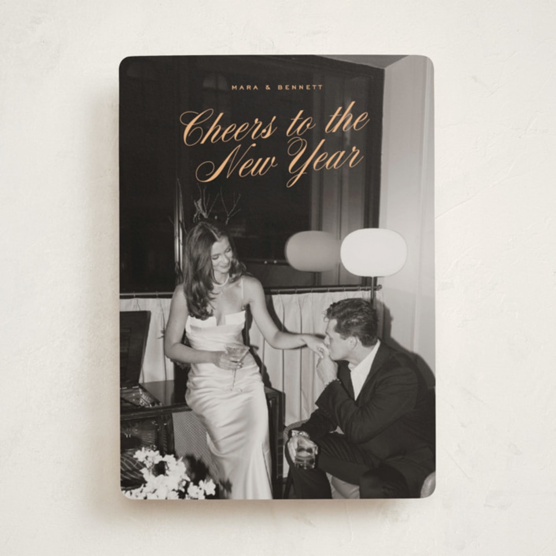 "Classy Cheer" - Holiday Cards in Apricot by Ekko Studio - Front