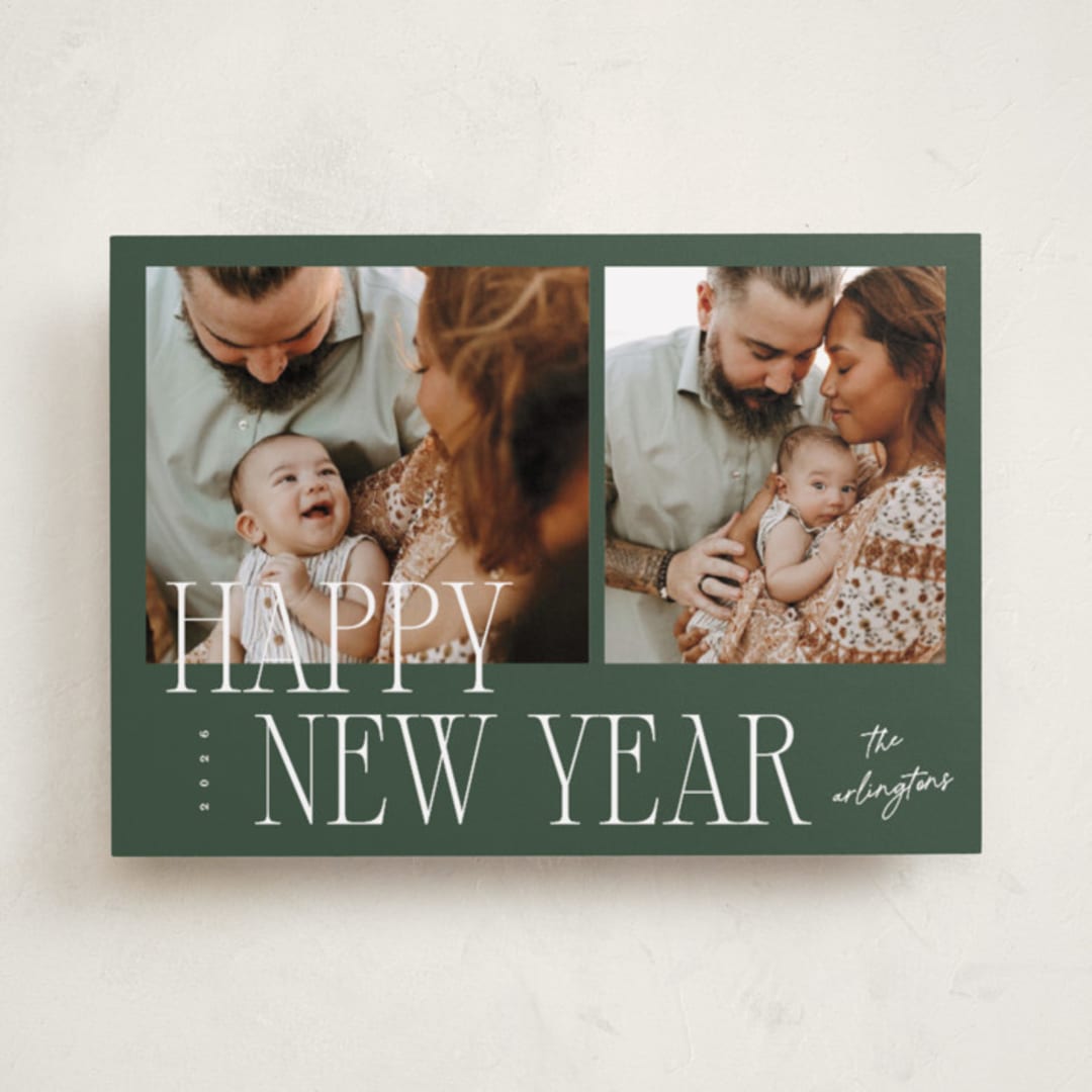 "Two" - Holiday Cards in Fir by Kelly Schmidt - Front