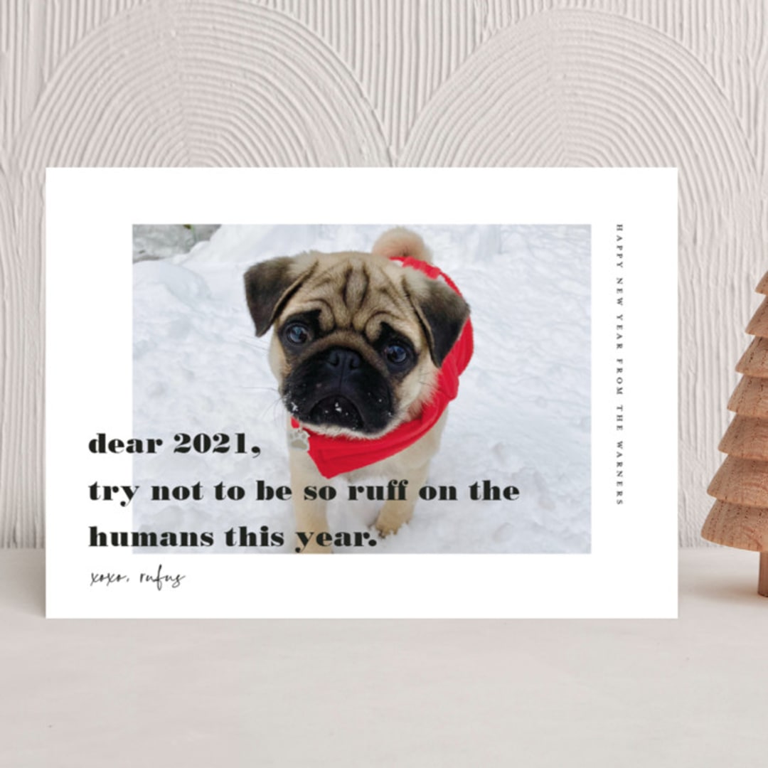 "dear 2021" - Holiday Cards in Noir by Tanya Lee of Frooted Design - Front