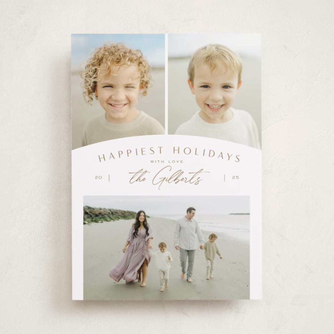 "Modern Trio" - Holiday Cards in Sand by Michelle Taylor - Front