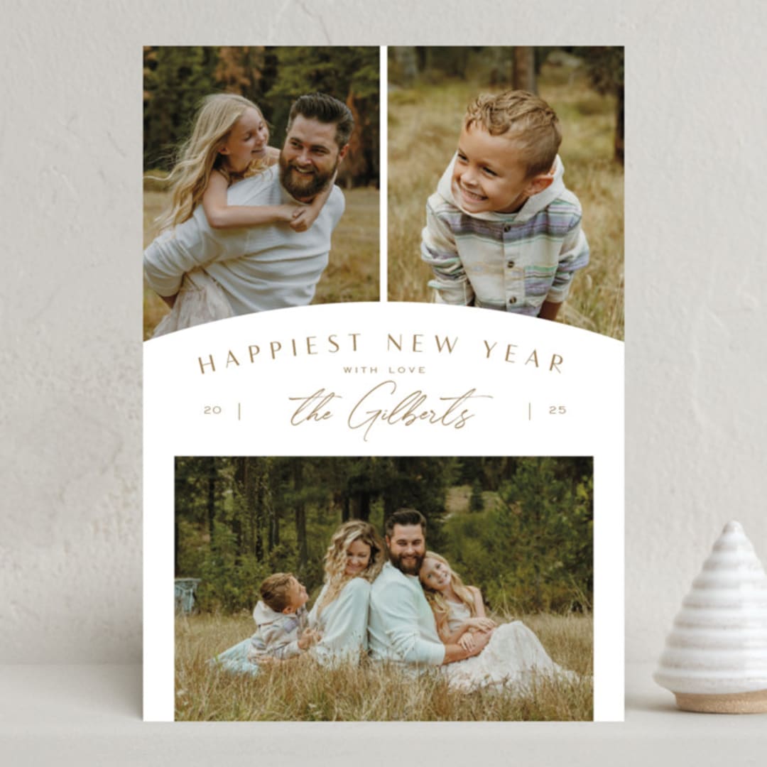 "Modern Trio" - Holiday Cards in Sand by Michelle Taylor - Front