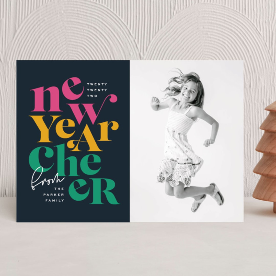 "Bold Cheer" - Holiday Cards in Candy by Jessica Corliss - Front