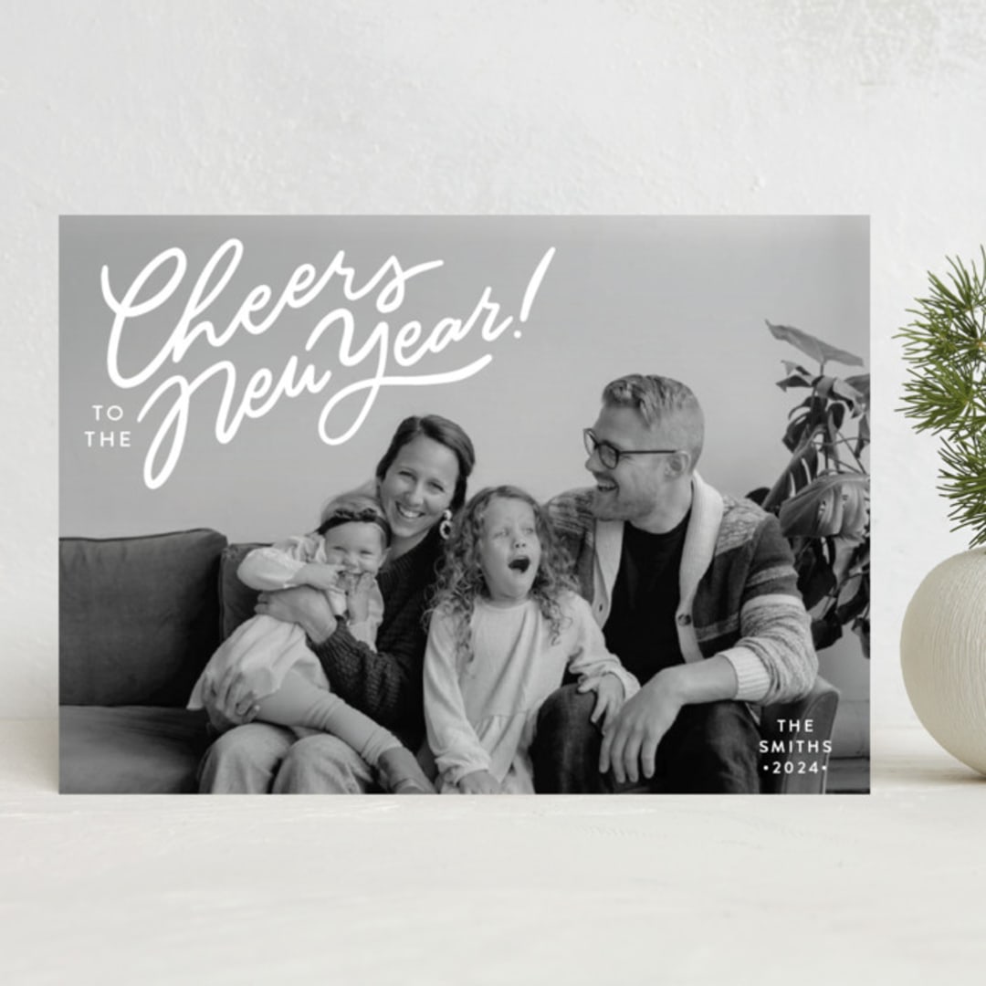 "New Years Cheers" - Holiday Cards in Frost by Darby McGuire - Front
