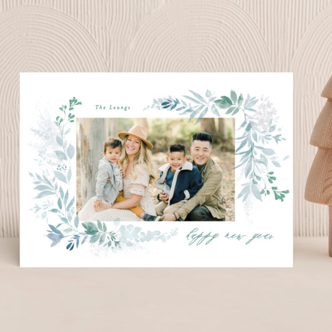 "green wisps" - Holiday Cards in Mint by Phrosné Barwood - Front