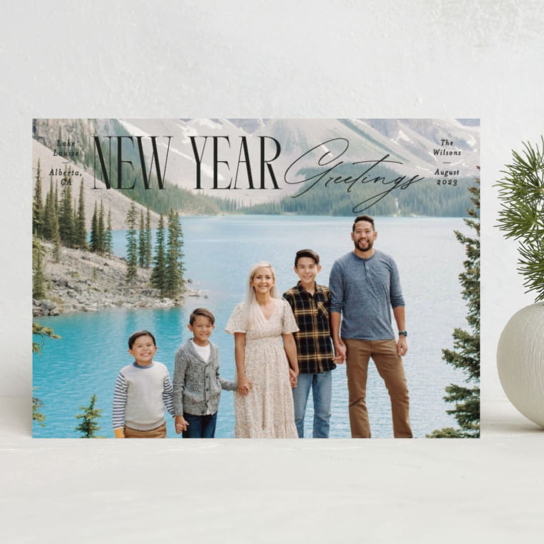 "Picturesque" - Holiday Cards in Onyx by Kacey Kendrick Wagner - Front