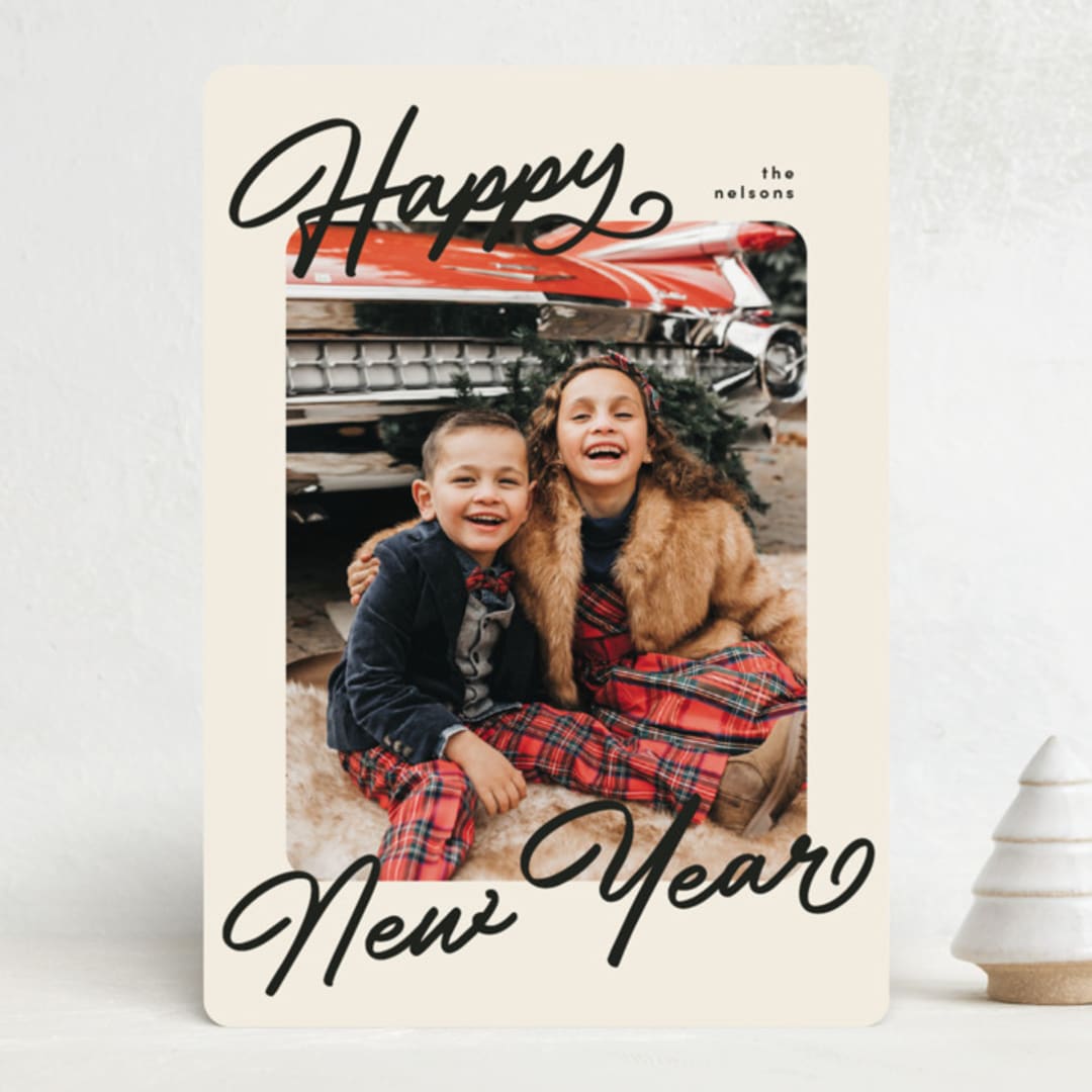 "the classic" - Holiday Cards in Coal by Pixel and Hank - Front