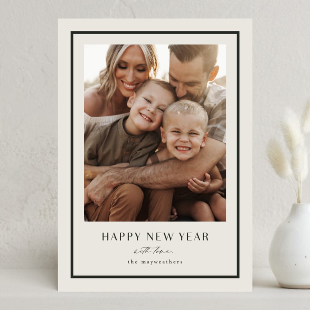 "simple border" - Holiday Cards in Ivory by Stacey Meacham - Front
