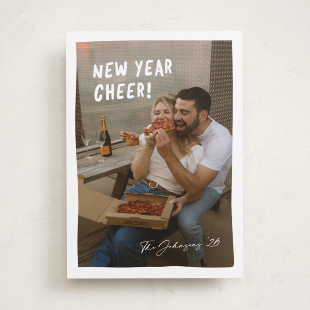 "Casual Cheers" - Holiday Cards in Cotton by Meggy Masters - Front